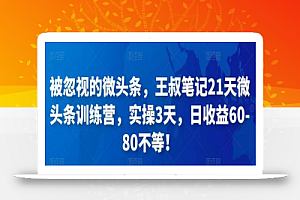 被忽视的微头条，王叔笔记21天微头条训练营，实操3天，日收益60-80不等！