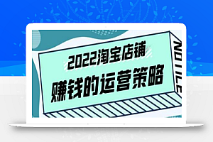 震宇老师·2022年淘宝店铺赚钱的运营策略,一套能够盈利的赚钱打法