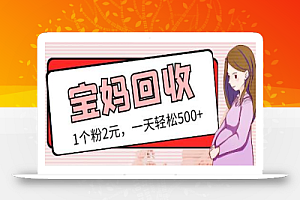 最新小红书母婴号宝妈粉回收项目,1个粉2元,一天轻松500+案例分享【粉丝包回收】