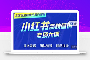 品牌医生操盘手系列课程，小红书品牌营销专项大课，操盘手进阶