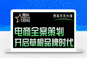 贾真老师的半天大课，电商全案策划，全程打开自己后台店铺讲这个案例