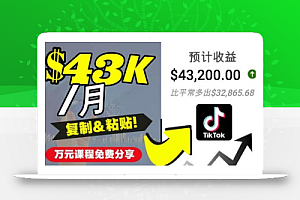 2022抖音国际版Tiktok赚钱项目:每天上传一个视频就轻松月入$43200