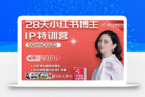 夏九九·28天小红书博主IP训练营,掌握小红书顶层逻辑,做爆款,涨粉变现
