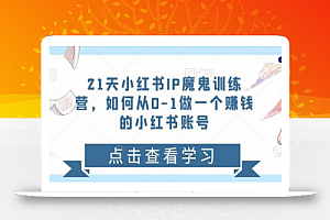 21天小红书IP魔鬼训练营,如何从0-1做一个赚钱的小红书账号