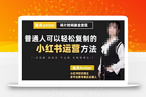 陈舟·小红书训练营(第十期),普通人可以轻松复制的小红书运营方法