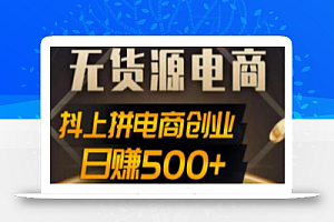 抖上拼无货源电商创业项目、外面收费12800,日赚500+的案例解析参考