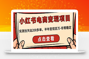 顽石·小红书电商变现项目,实测当天出200多单,半年变现百万,非常稳定