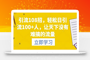 引流108招，轻松日引流100+人，让天下没有难搞的流量