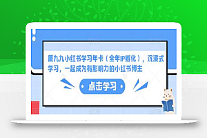 厦九九小红书学习年卡(全年IP孵化),沉浸式学习,一起成为有影响力的小红书博主
