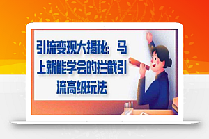 引流变现大揭秘,马上就能学会的拦截引流高级玩法