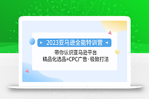 2023亚马逊全能特训营:玩转亚马逊平台+精品化·选品+CPC广告·极致打法