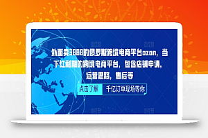 俄罗斯跨境电商平台ozon运营,包含店铺申请,运营思路,售后等