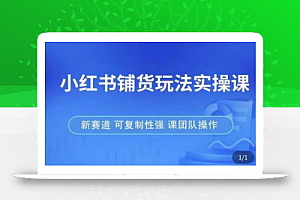 小红书铺货玩法实操课,流量大,竞争小,非常好做,新赛道,可复制性强,可团队操作