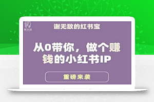 谢无敌·小红书运营大宝典,从0带你做个赚钱的小红书IP