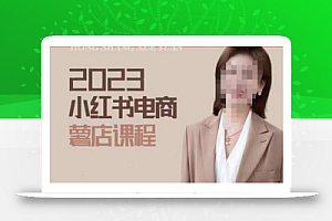 2023小红书电商课,新手小白从0~1玩转小红书薯店电商