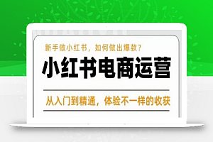 红商学院·小红书电商运营课,新手做小红书如何快速做出爆款,从入门到精通,体验不一样的收货