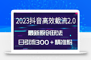日引300+创业粉,独家抖音高效截流2.0玩法(价值1280)