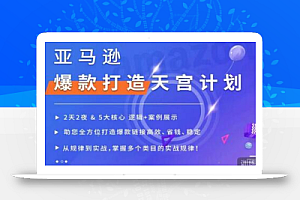 亚马逊爆款打造天宫计划,5大核心逻辑+案例展示,助你全方位打造爆款链接高效、省钱、稳定