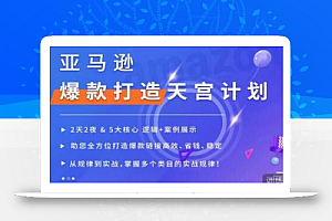 亚马逊爆款打造天宫计划，5大核心逻辑+案例展示，助你全方位打造爆款链接高效、省钱、稳定