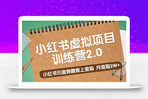 黄岛主《小红书虚拟项目训练营2.0》小红书引流到微信上变现,月变现2W+