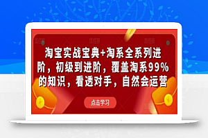 淘宝实战宝典+淘系全系列进阶,初级到进阶,覆盖淘系99%的知识,看透对手,自然会运营