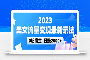 2023美女流量变现最新玩法,0粉撸金,日赚2000+,实测日引流300+