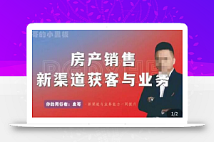 皮哥·房产销售新渠道获客与业务,打造新时代房产经纪达人,助力行业新人成长为业内精英