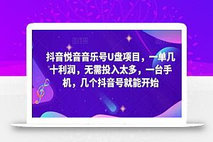 抖音音乐号U盘项目,一单几十利润,无需投入太多,一台手机,几个抖音号就能开始
