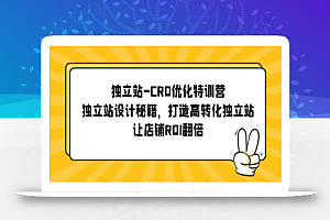 独立站-CRO优化特训营,独立站设计秘籍,打造高转化独立站,让店铺ROI翻倍