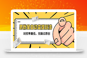 价值1980的男粉全自动变现玩法,封控率最低,无脑过原创