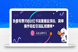 外面收费398小红书流量掘金项目,简单操作轻松引流私域爆单