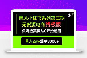 小红书无货源电商爆单终极版【视频教程+实战手册】保姆级实操从0起店爆单