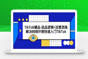 TikTok爆品-选品逻辑+运营思路：解决网络环境快速入门TikTok
