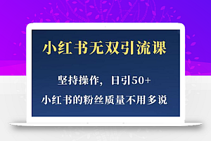 小红书无双课一天引50+女粉,不用做视频发视频,小白也很容易上手拿到结果