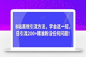 B站高效引流方法,学会这一招,日引流200+精准粉没任何问题【揭秘】