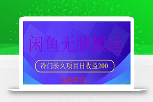 闲鱼无脑搬运,冷门长久项目,日收益200