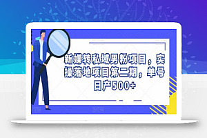 新媒转私域男粉项目，实操落地项目第二期，单号日产500+