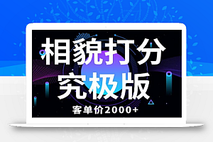 相貌打分究极版,客单价2000+纯新手小白就可操作的项目