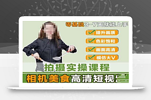 宋大大-相机美食高清短视频教学,零基础3-7天就能快速上手,掌握用单反或者微单拍摄美食短视频