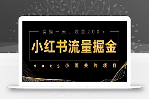 2023小而美的项目,小红书流量掘金,实操一天,收益200+【揭秘】
