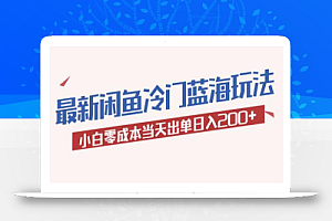 2023最新闲鱼冷门蓝海玩法,小白零成本当天出单日入200+