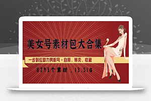 美女号素材包大合集,8000多个素材,一步到位助力男粉号!