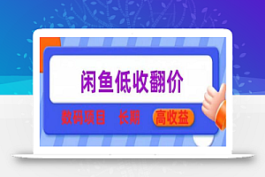 闲鱼低收翻价数码暴利项目,长期高收益