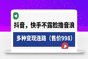抖音,快手不露脸撸音浪项目,多种变现连路(售价998)