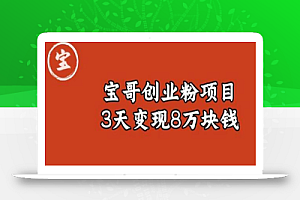 宝哥IP图文创业粉引流项目实战分享:单个账号3天涨粉1万,变现8万块钱(图文教程)