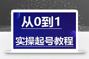 石野·小白起号实操教程,掌握各种起号的玩法技术,了解流量的核心