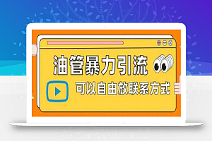 油管暴力引流,可以自由放联系方式