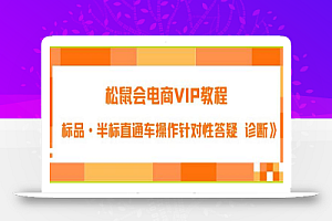 松鼠会电商VIP教程:松鼠《付费推广标品·半标直通车操作针对性答疑&诊断》