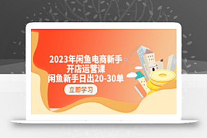 2023年闲鱼电商新手开店运营课:闲鱼新手日出20-30单(18节-实战干货)