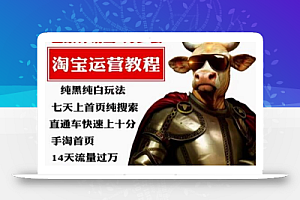 猫老师·淘系算法逆向解密,纯黑纯白玩法,七天上首页纯搜索,手淘首页14天流量过万